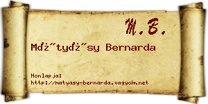 Mátyásy Bernarda névjegykártya